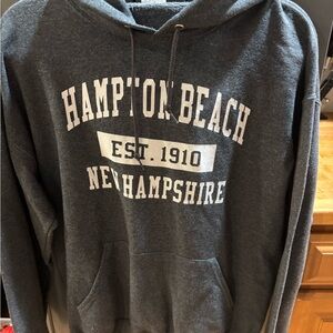 Jerzees Charcoal Hampton Beach New Hampshire Hoodie - large (unisex)